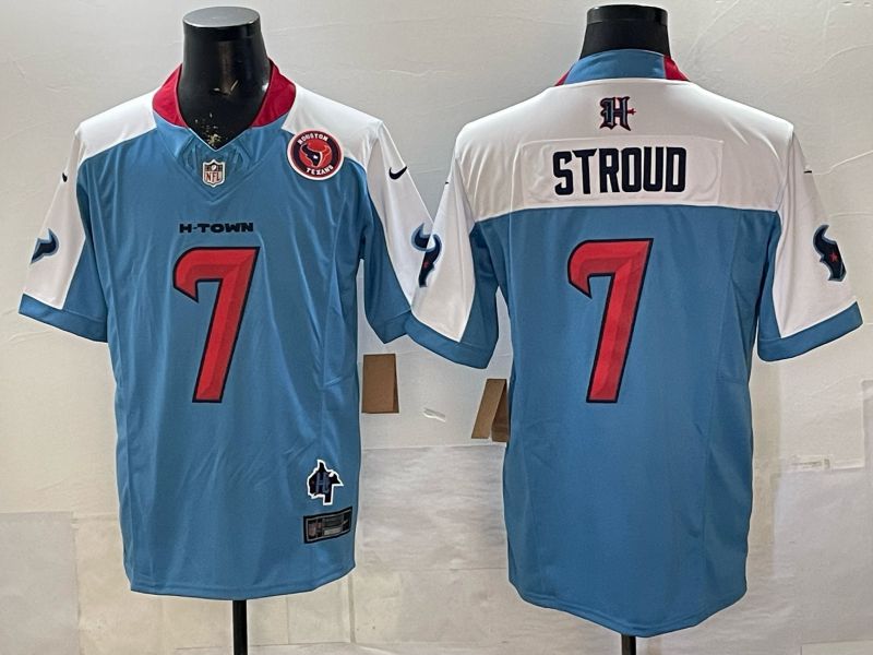 Men 2026 Houston Texans #7 Stroud Light Blue 3th generations Nike Limited NFL Jersey style 0055->houston texans->NFL Jersey